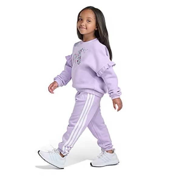 NWT Adidas Toddler Girls 2-Piece Flutter Sleeve Pullover & Joggers Set Size 2T - Picture 3 of 10